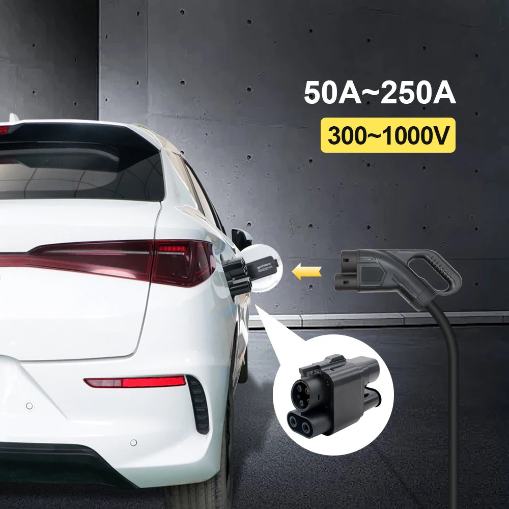 Adaptador Cargador EV CCS2 a CCS1 | Carga Rápida AC/DC 250A | Compatible Coches Eléctricos, PHEV y Híbridos