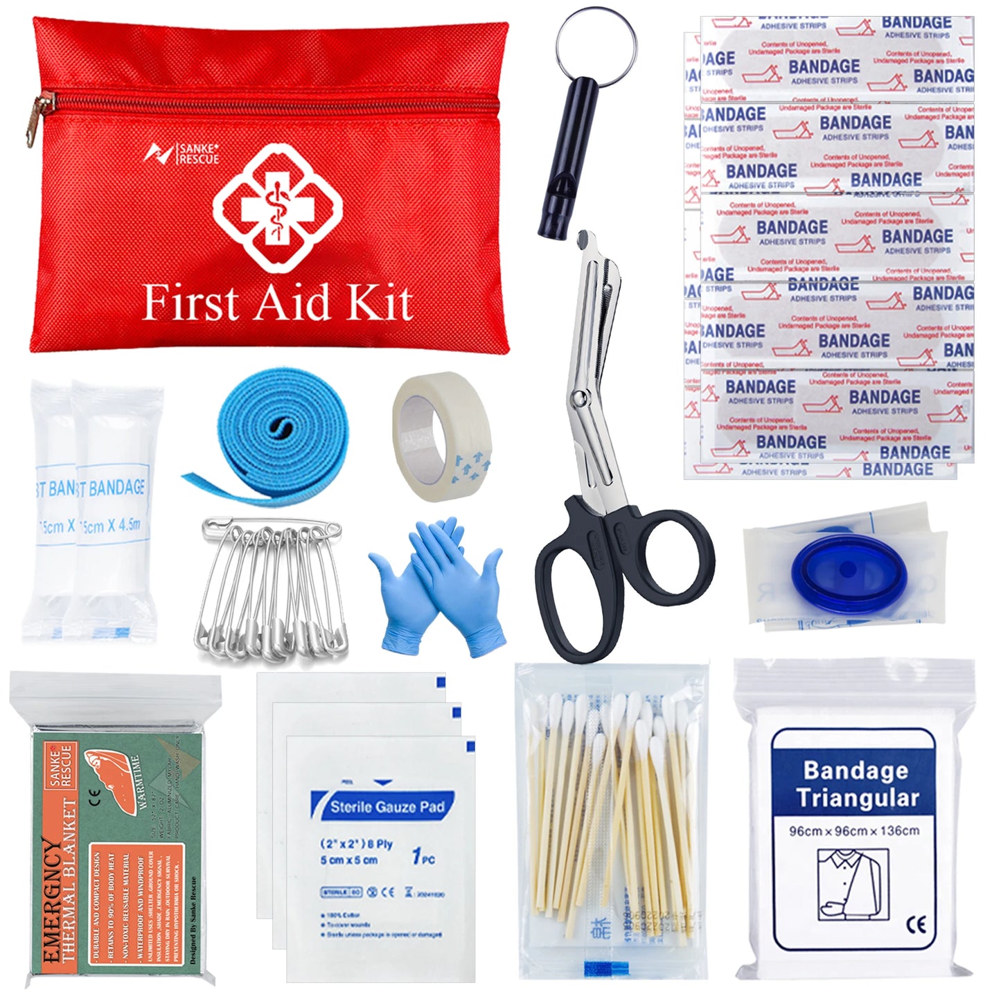 Kit de Primeros Auxilios de Supervivencia Esencial | Conjunto Completo de Emergencia Molle para Outdoor, Camping, Senderismo y EDC