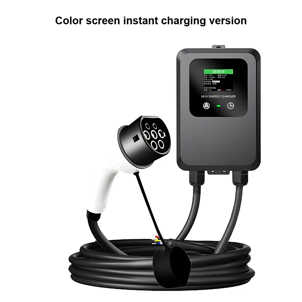 EV Wallbox 5M 7KW 32A Car Home EV Wallbox Charging Station Electric Car EV Wallbox With 5M Cable Color Screen