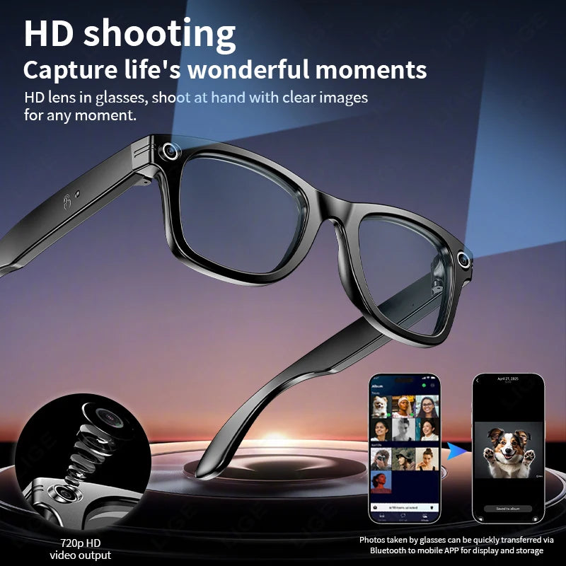 Gafas Inteligentes con Cámara HD y WiFi – Graba en Vivo y Conéctate al Instante