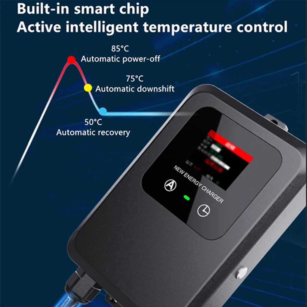 EV Wallbox 5M 7KW 32A Car Home EV Wallbox Charging Station Electric Car EV Wallbox With 5M Cable Color Screen