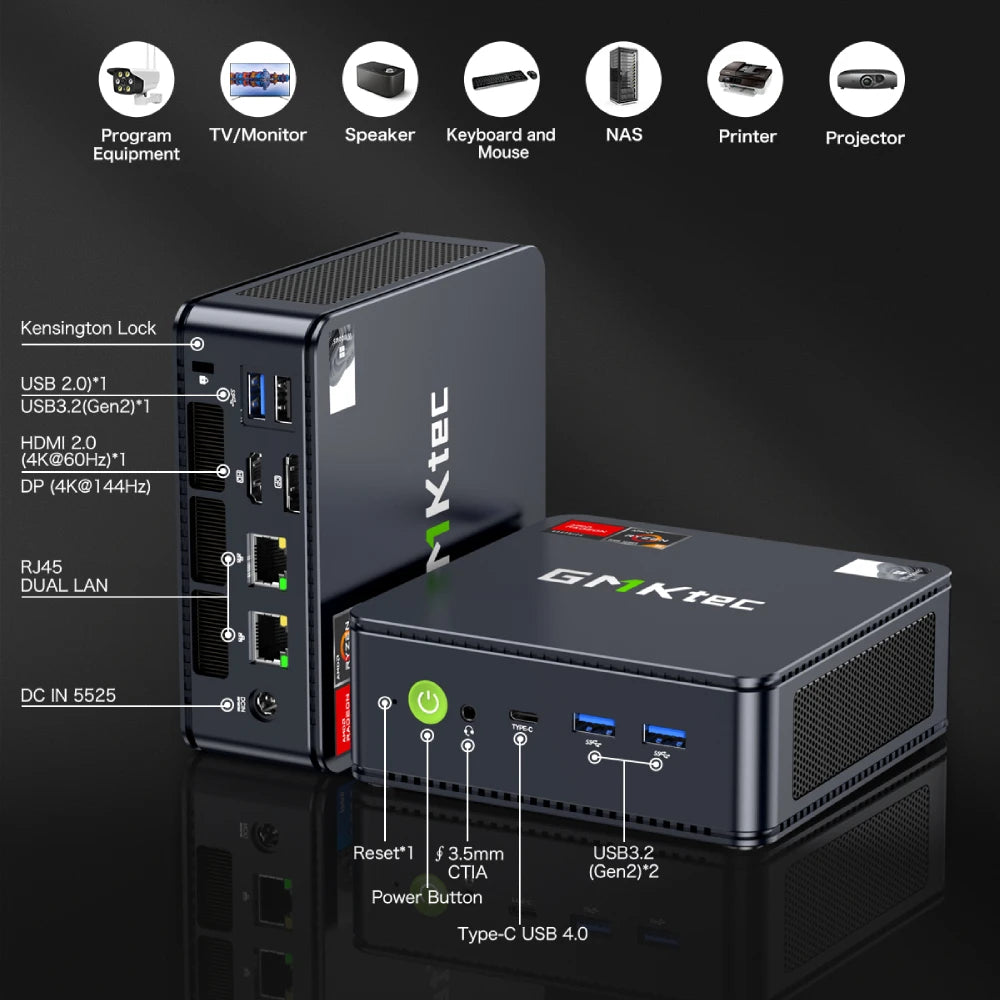 Mini PC GMKtec M6 | AMD Ryzen 5 6600H | 16GB DDR5, 512GB SSD PCIe | WiFi 6, BT5.2 | Computadora de Escritorio