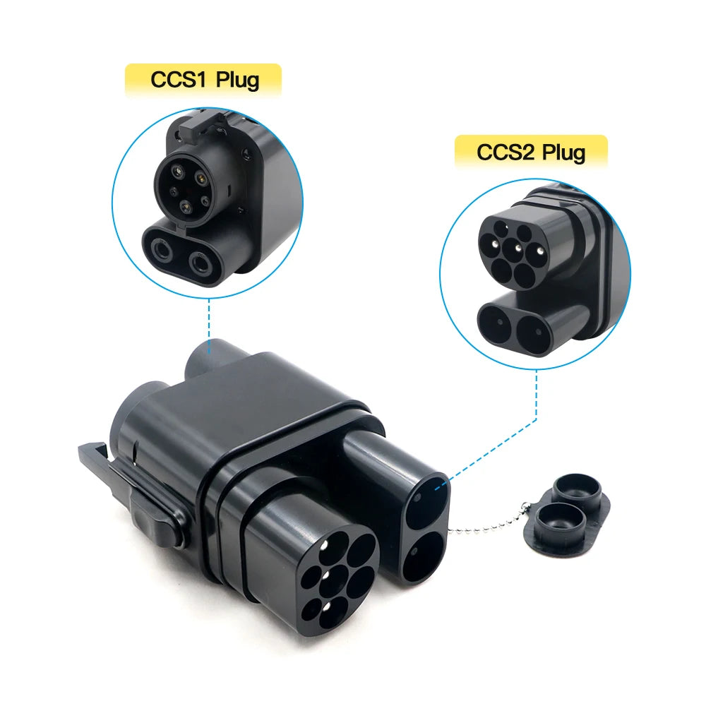 Adaptador Cargador EV CCS2 a CCS1 | Carga Rápida AC/DC 250A | Compatible Coches Eléctricos, PHEV y Híbridos