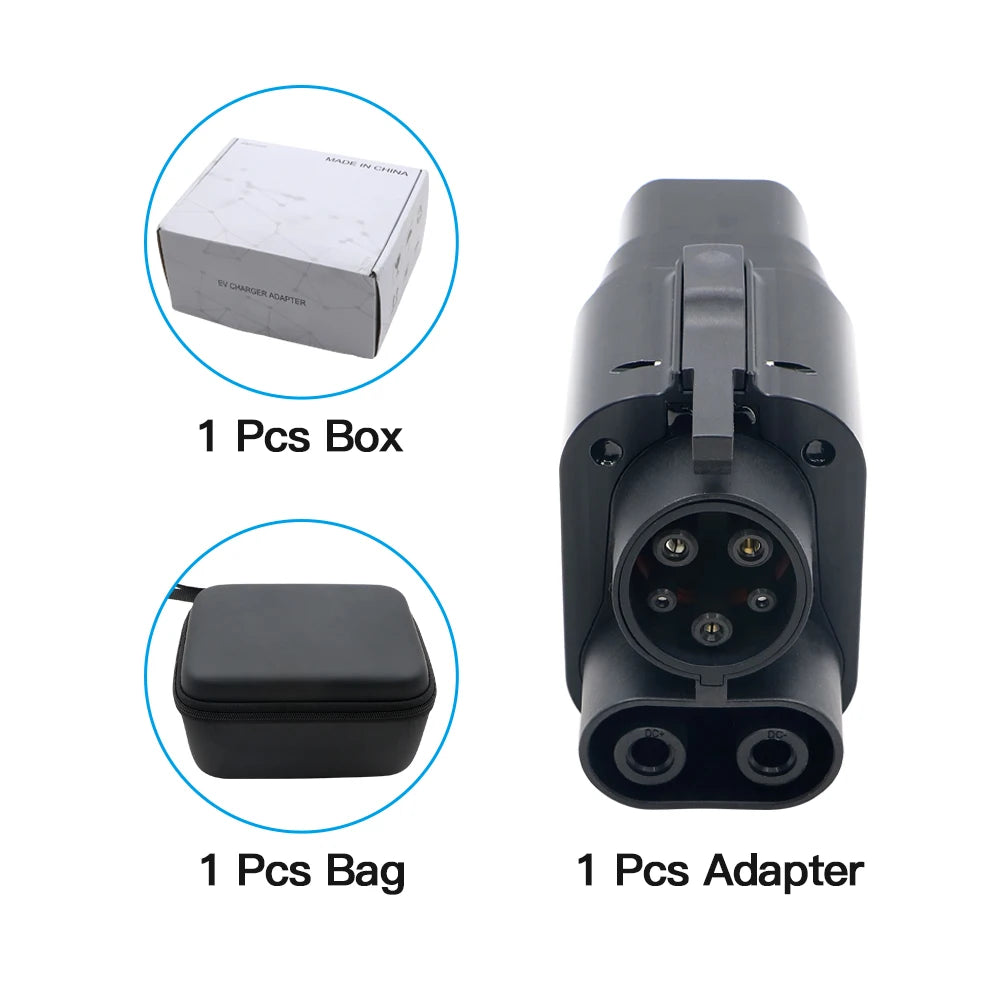 Adaptador Cargador EV CCS2 a CCS1 | Carga Rápida AC/DC 250A | Compatible Coches Eléctricos, PHEV y Híbridos