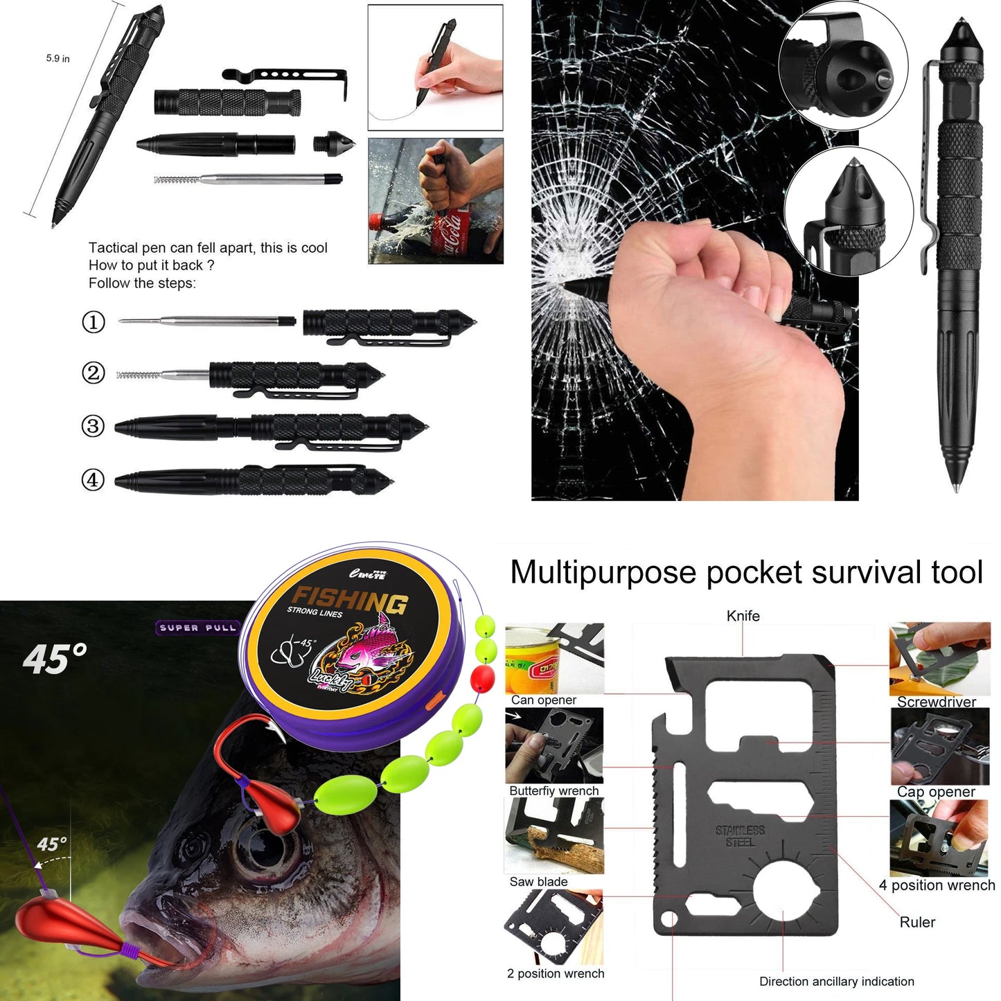 Kit de Primeros Auxilios de Supervivencia Esencial | Conjunto Completo de Emergencia Molle para Outdoor, Camping, Senderismo y EDC