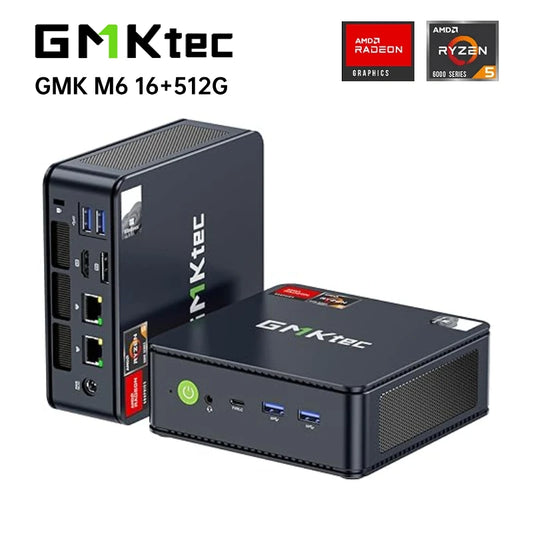 Mini PC GMKtec M6 | AMD Ryzen 5 6600H | 16GB DDR5, 512GB SSD PCIe | WiFi 6, BT5.2 | Computadora de Escritorio