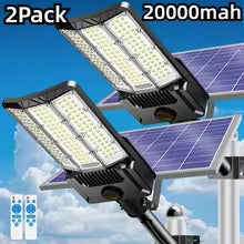 Paquete 2 Luces Solares Exteriores 5000W | Farola Solar Potente con Sensor de Movimiento | Lámpara de Pared LED Impermeable para Jardín