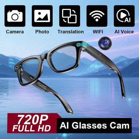 Gafas Inteligentes con Cámara HD y WiFi – Graba en Vivo y Conéctate al Instante