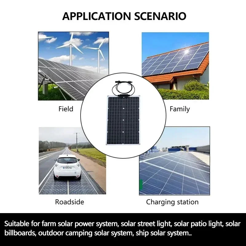 Kit Solar Flexible 2000W Completo | Inversor 4000W (110V/220V) y Controlador 12V | Para Casa, Camping y Exterior