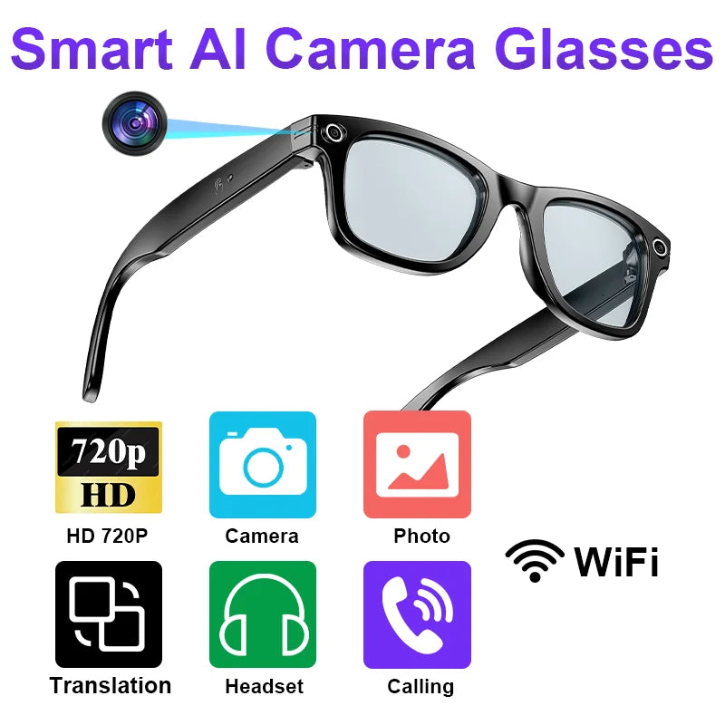 Gafas Inteligentes con Cámara HD y WiFi – Graba en Vivo y Conéctate al Instante